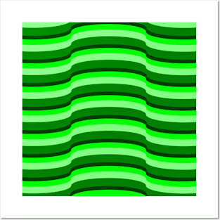 Op Art Neon Green Posters and Art